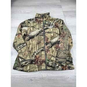 Mossy Oak Break Up Infinity Jacket Mens L Full Zip Long Sleeve Camo Fleece